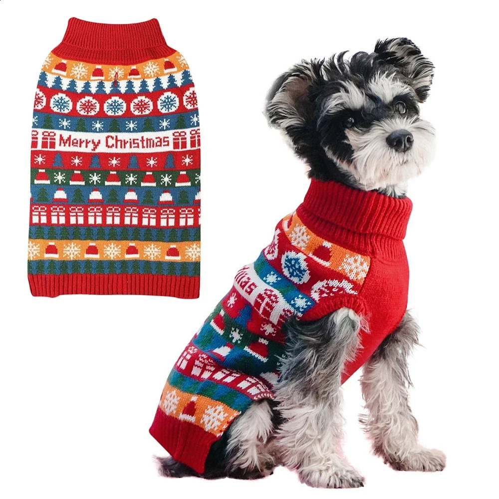 Puppy Sweaters Christmas Pet Clothes Winter Warm Pet Knitwear Clothing for Small Dogs Cute Warm Knitted Puppy Cat Costumes 250206