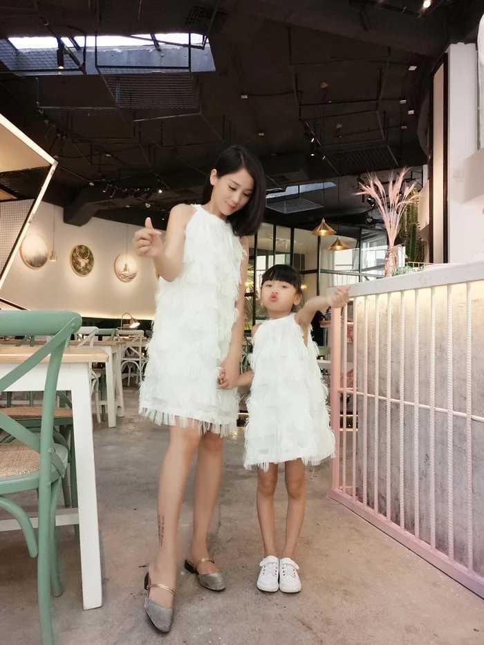 Mother Daughter Dresses Summer Sleepless Tassel Mommy and Me Dress Family Matching Clothes Family Look Mom and Daughter Dress W250207