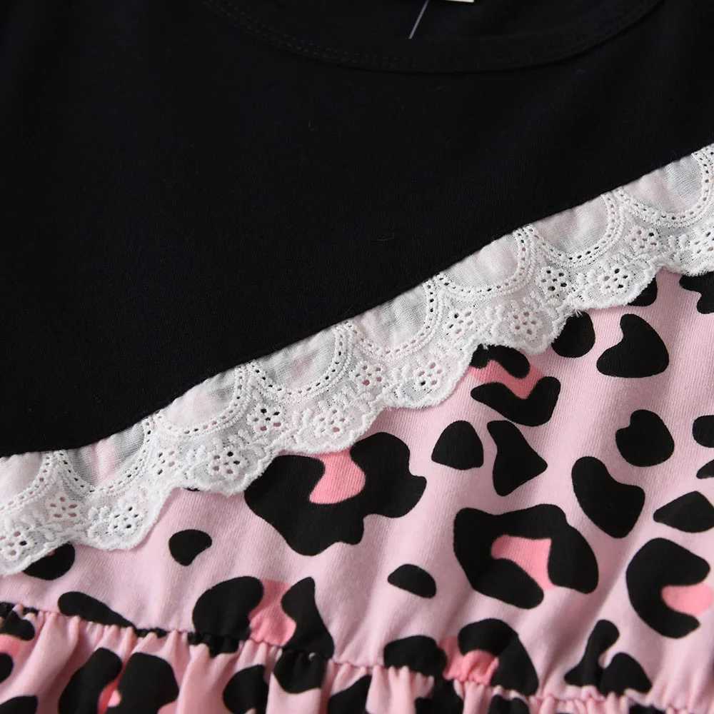 DXTON Family Matching Cotton Clothes Spring Mother and Kids Dress Women Leopard Print Kids Long Sleeve Casual Family Matching W250207