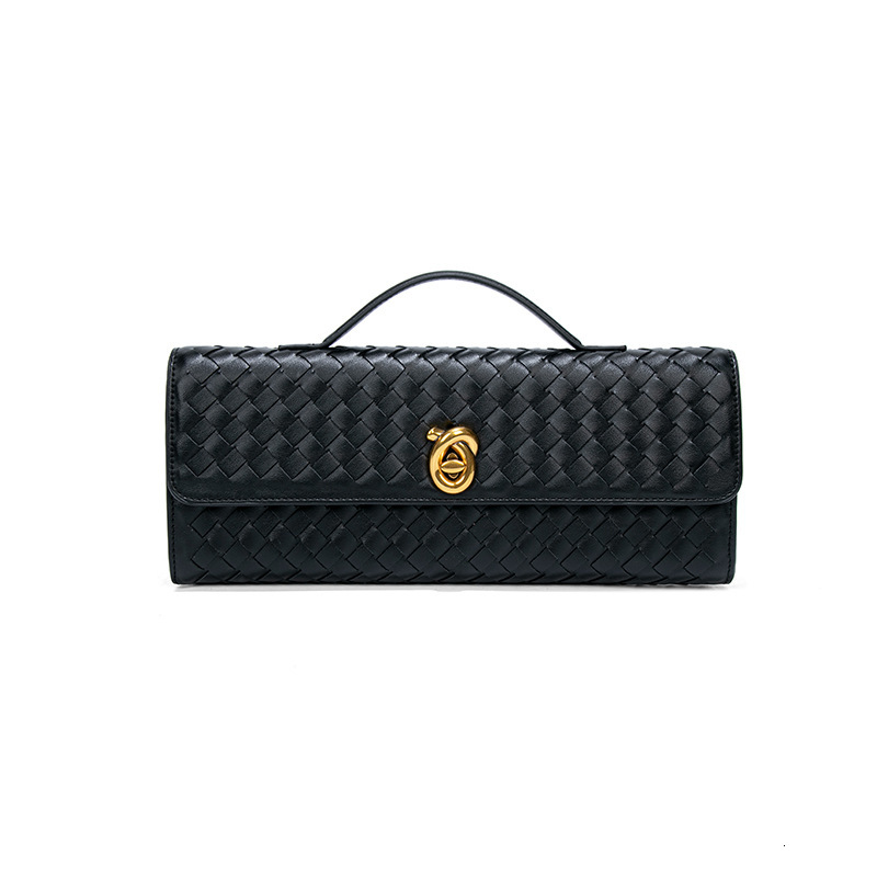 New Woven Bag Single Shoulder Crossbody Baguette Bag Niche Premium Horizontal Handheld Dinner Bag Organ Bag for Women