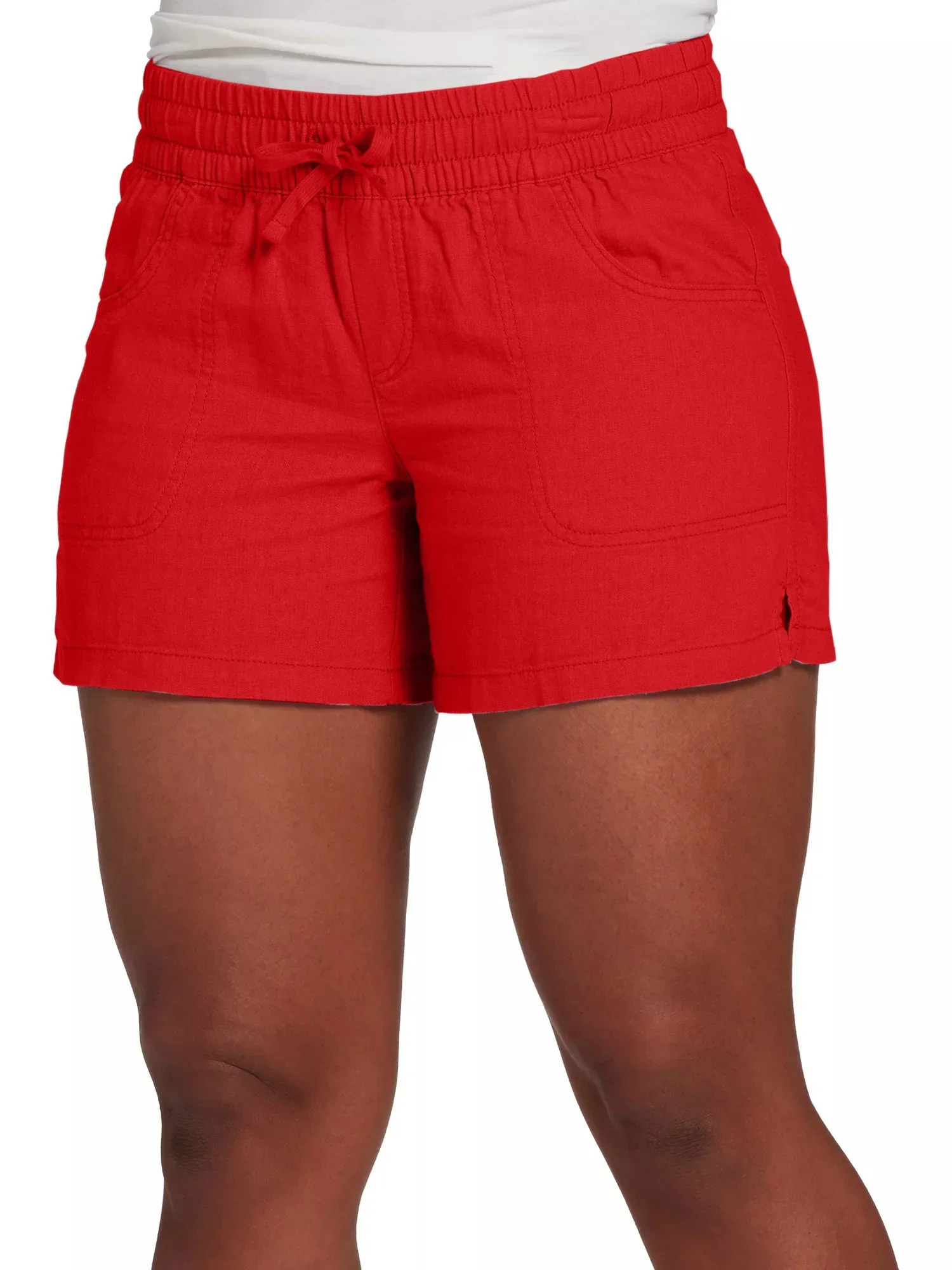 S-5XL Fashion Women Summer Casual Solid Color Elastic Waist Lace Up Split Shorts Casual Short Pants 250207