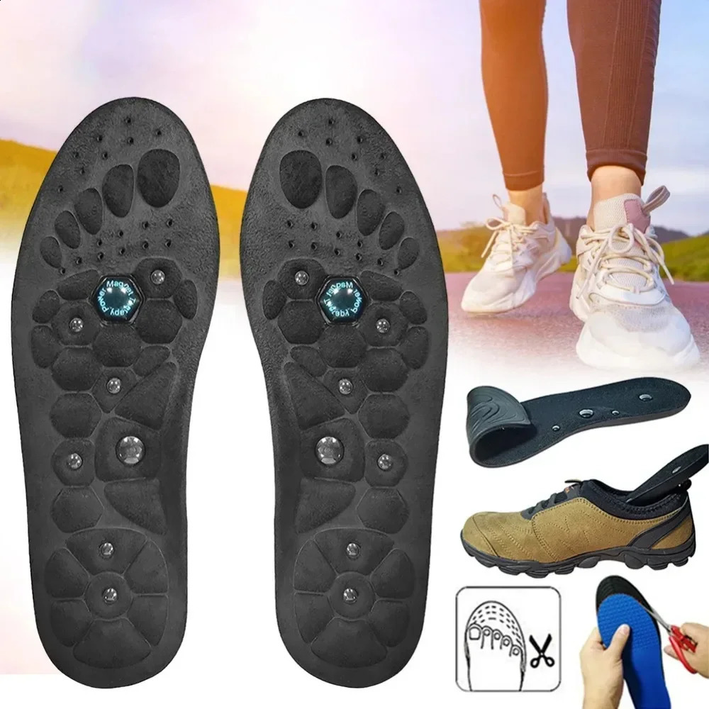 Magnetic Massage Insoles For Foot Acupressure Therapy Soft Akusoli Insoles Running Sports Shock-absorbing Magnetic Insoles 250120