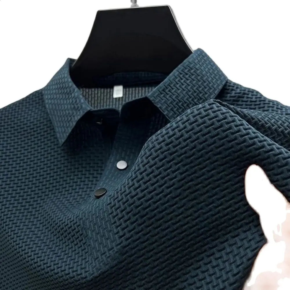 Summer Mens Short Sleeve Tshirt Cool and Breathable POLO Shirt Business Casual Sweatabsorbing Top 250121