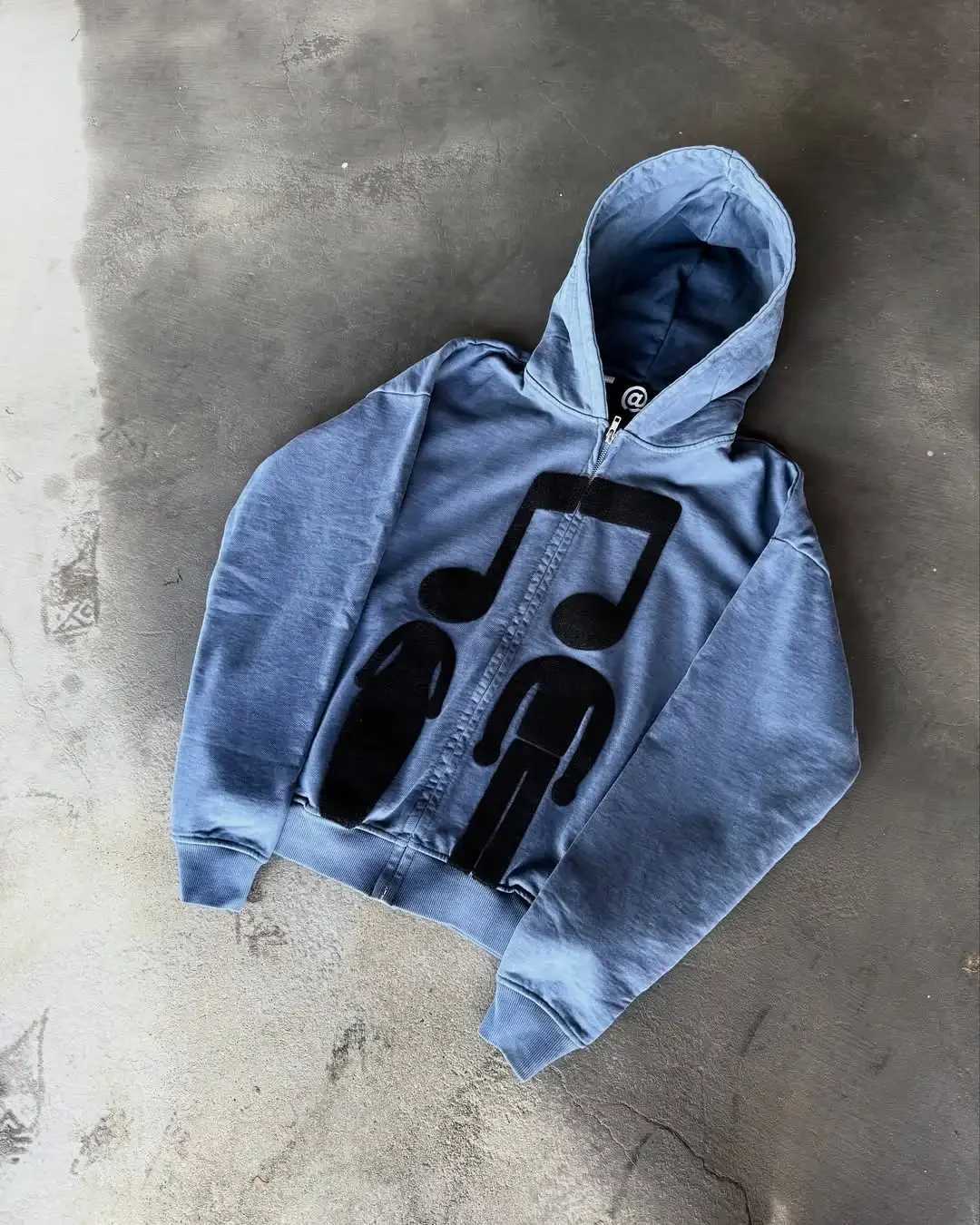 Gothic Harajuku Fashion Printed Zipper Hoodie Autumn/Winter Personalized Hip Hop Long Sleeve Y2k Jacket Loose Hooded Sweatshirt W250207