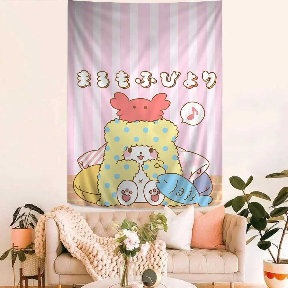 Cute Cartoon Marumofubiyori Cartoon Tapestry for Living Room Home Dorm Decor INS Home DecorC250205