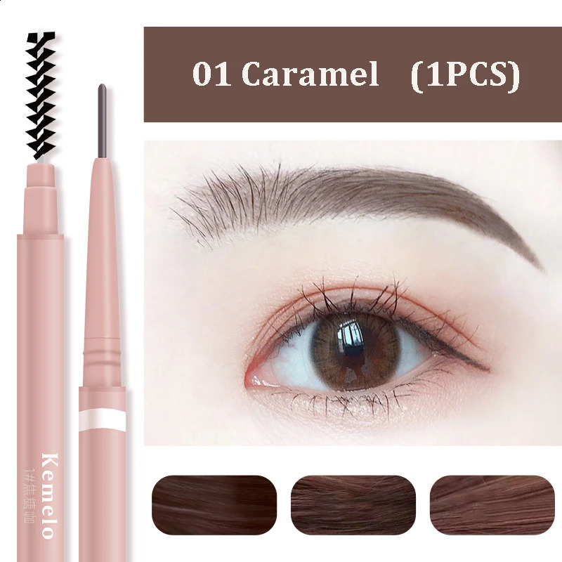 15mm Ultra Fine DoubleEnded Eyebrow Pencil Automatic Rotating Natural Waterproof Long Lasting Professional Pen Makeup 250108