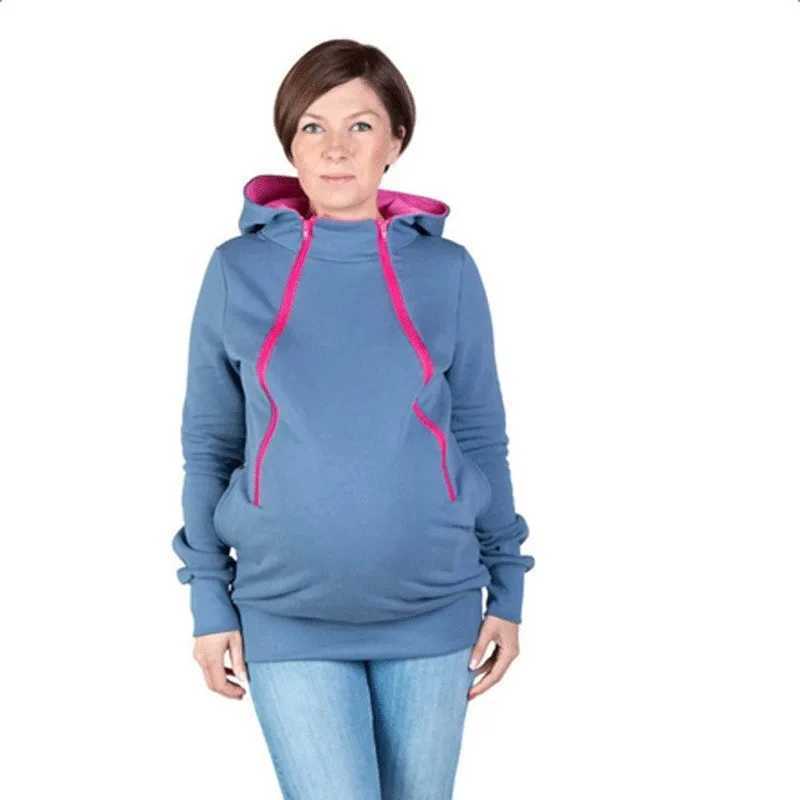 Baby Carrier Jacket Hoodies Maternity Clothes Autumn Winter Kangaroo Carry Baby Sweatshirts Hooded Warm Thick Overcoat Outwear W250207