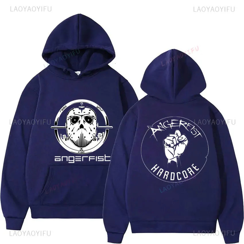 Fashionable Angerfist Mens Hoodie Hard CORE TECHNO MAINSTREAM GABBA Womens Dutch Gabber Music Sweatshirt 250207