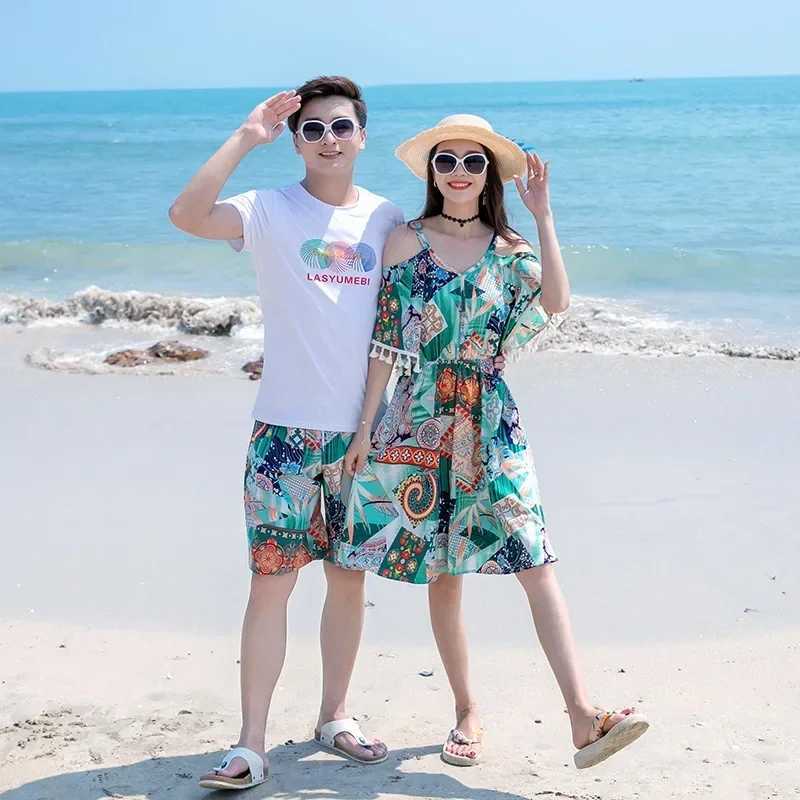Resort Couple Daughter Resort Hotel Dress Up Father Son Two Piece Set Looks Like Parent Child Vacation Clothing Family Matching Clothing Mom W250207