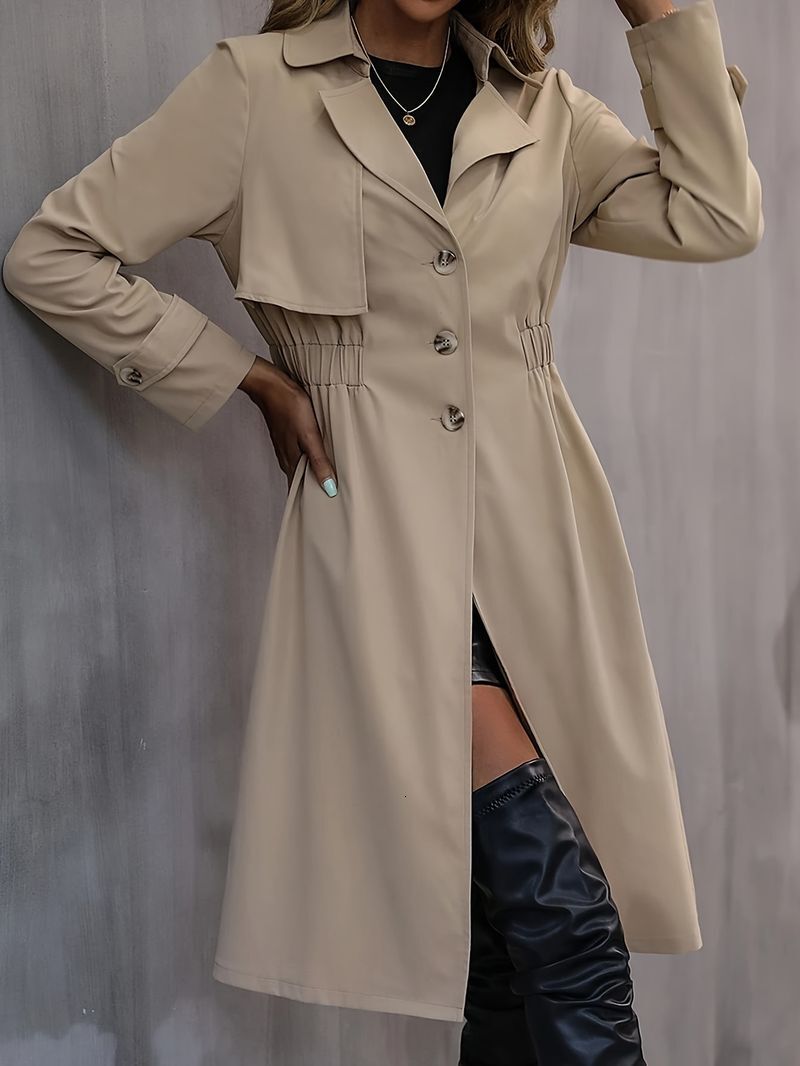 Clothing New Autumn Women's Medium And Long High End Waist Windbreaker Jacket British Style Commuting Shopping Match