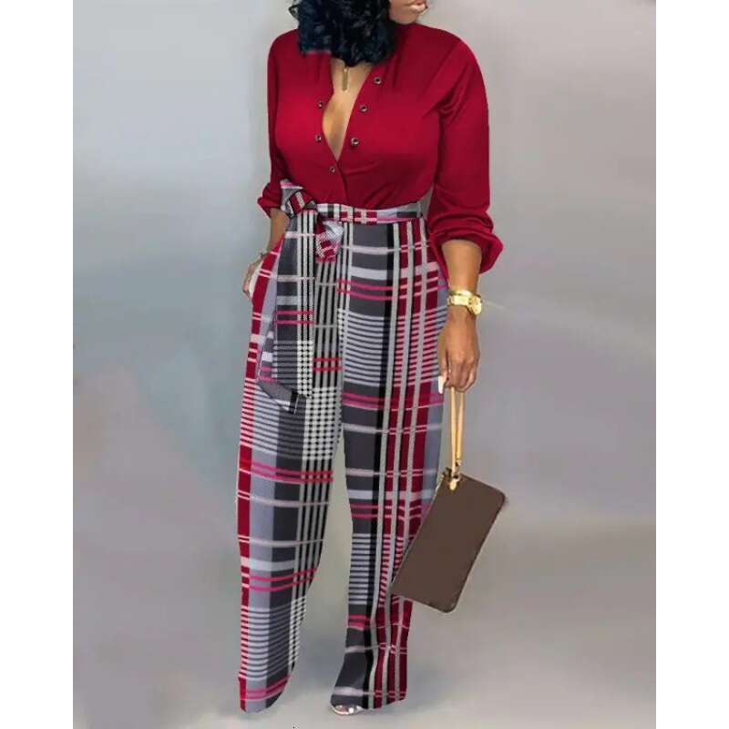 Women's loose plus size autumn/winter high waist straight leg jumpsuit European 2024 new casual fashion trend clothing