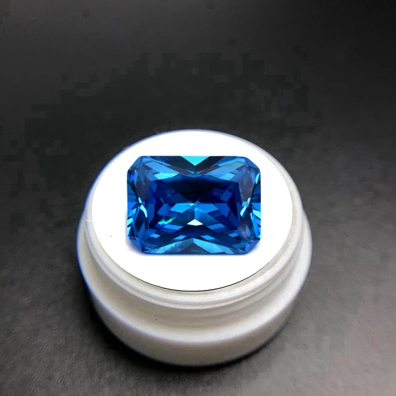 Sea Blue Sapphire Natural Mined Rectangle Cut 12x16mm 12.5Cts Sri-Lanka VVS Loose Gemstone DIY Jewelry250122