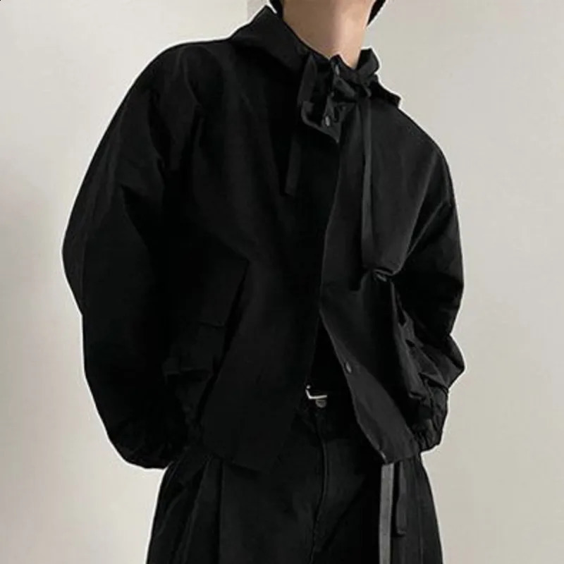 IEFB Style Hooded Jacket Spring Loose Trend Cargo Jackets Zipper Solid Color Fashion Casual Mens Clothing 9A7586 250206