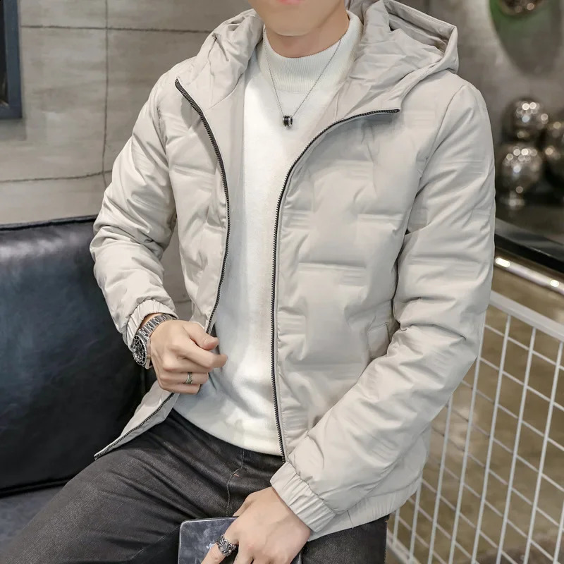 2023 Winter Mens Lightweight Warm Fashionable Casual Slims Smooths Your Silhouette Hooded Down Jacket Trendy White Duck Coat 250109Z