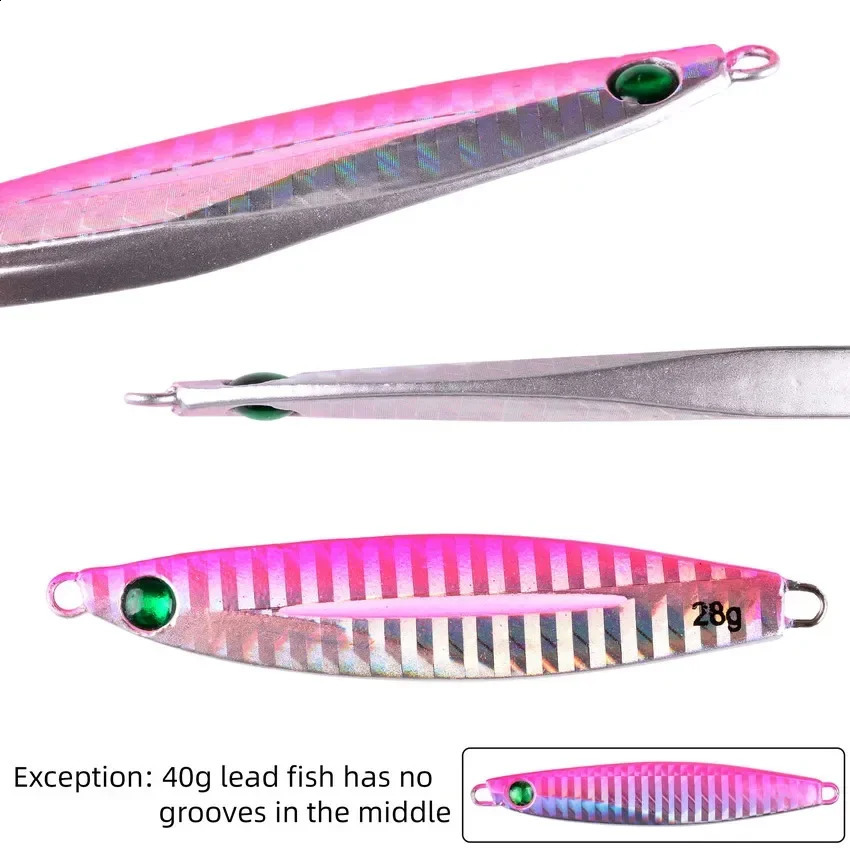5pcs Metal Jig Fishing Lure Weights 10g40g Trolling Hard Bait Bass Tackle Trout Jigging Jigs Saltwater Lures 250207