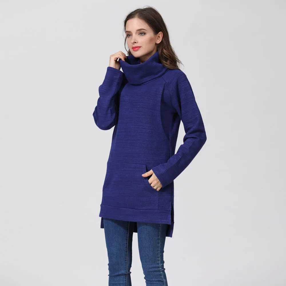 Winter Elegant Maternity Sweater Thermal Breastfeeding Coat Turtle Neck Nursing Jumpers Lactation Clothes Dropshipping W250207