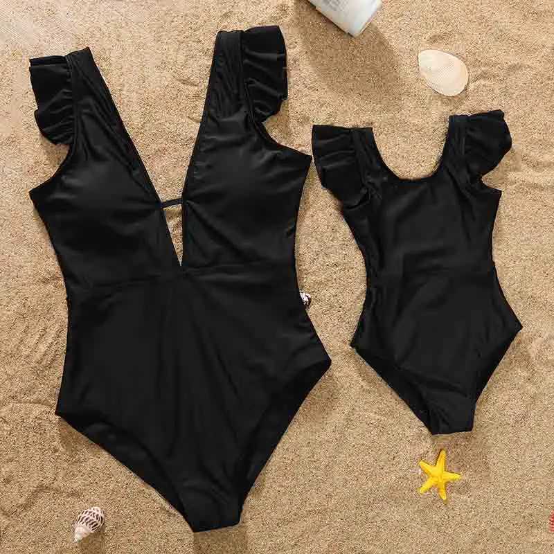 The Price is a Swimsuit Mommy And Me Clothes Family Swimwear For Mother Daughter Swimsuit Matching Bikini Women Girls Clothes W250207