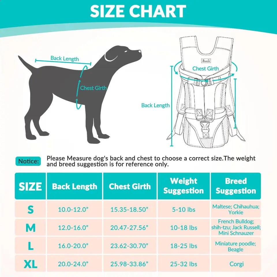 Outdoor Pet Front Dog Carrier Backpacks Adjustable Hands Free Dog Backpack Carrier For Medium Small Dogs 250206