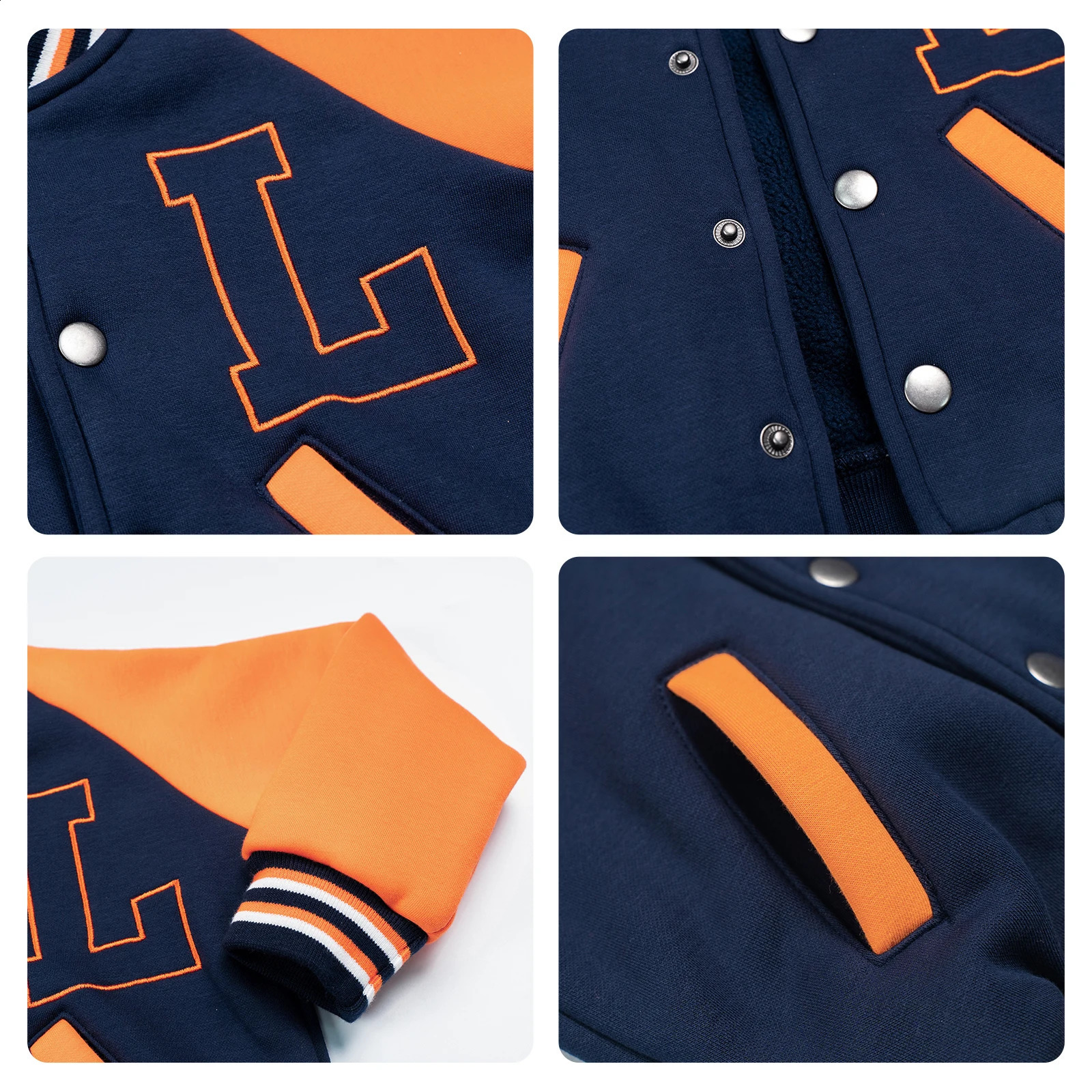 LOlanta Baseball Jacket for Kids School Boys Coat Fall Winter Fleece Windbreaker Vintage Outerwear 2-9 Years 250206