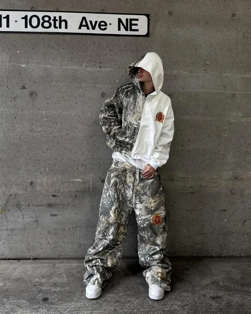 American Retro Loose Straight Casual Pants Streetwear Fashion Trendy Pants Harajuku Style Hip Hop Y2k Trousers Baggy Pants 250206