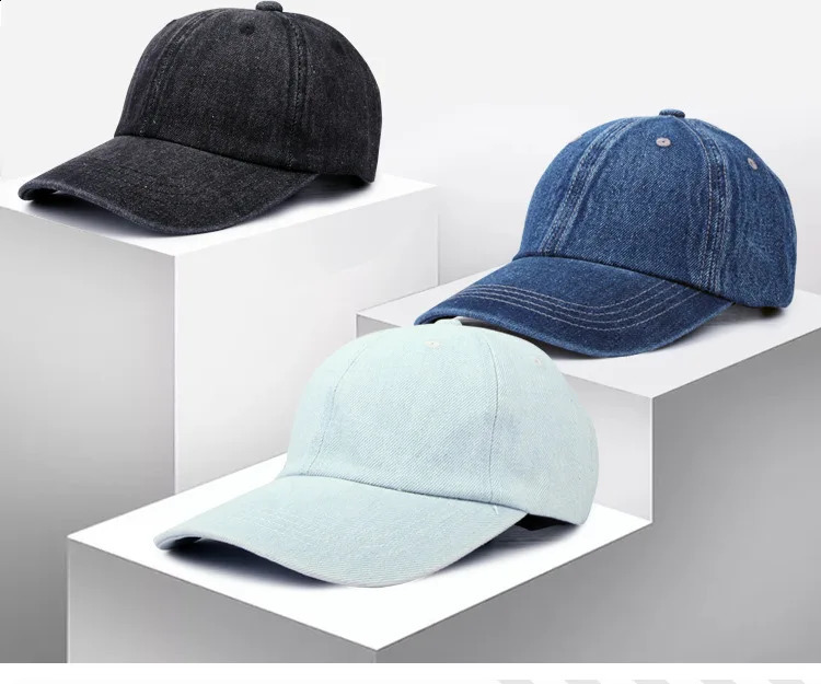 Solid Denim Baseball Cap Hats Men Women Wash Cow Hats Bone Summer Autumn Hip Hop Jeans Cap Casquette Gorras 250206