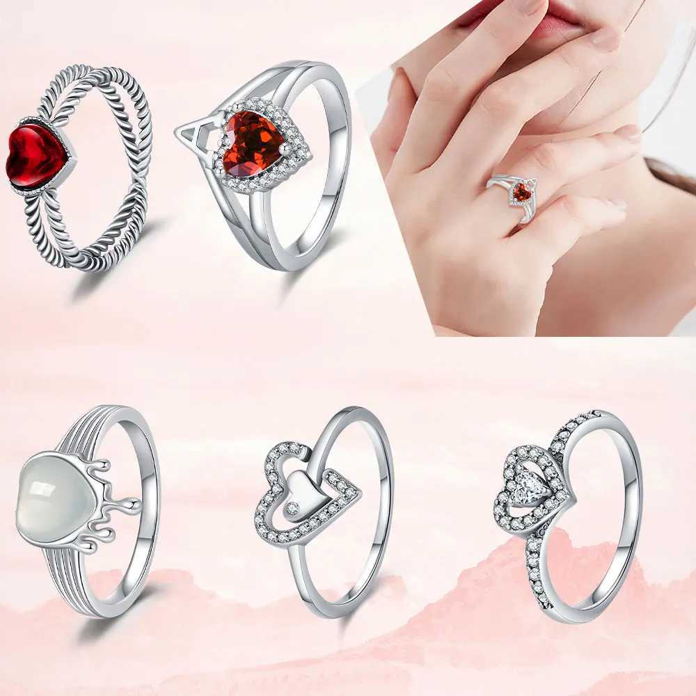 Fashion Heart Ring S925 Sterling Silver Jewelry Elegant Daily Wear heart Ring Classic Simple Ring Romantic Valentines Day gifts W250207