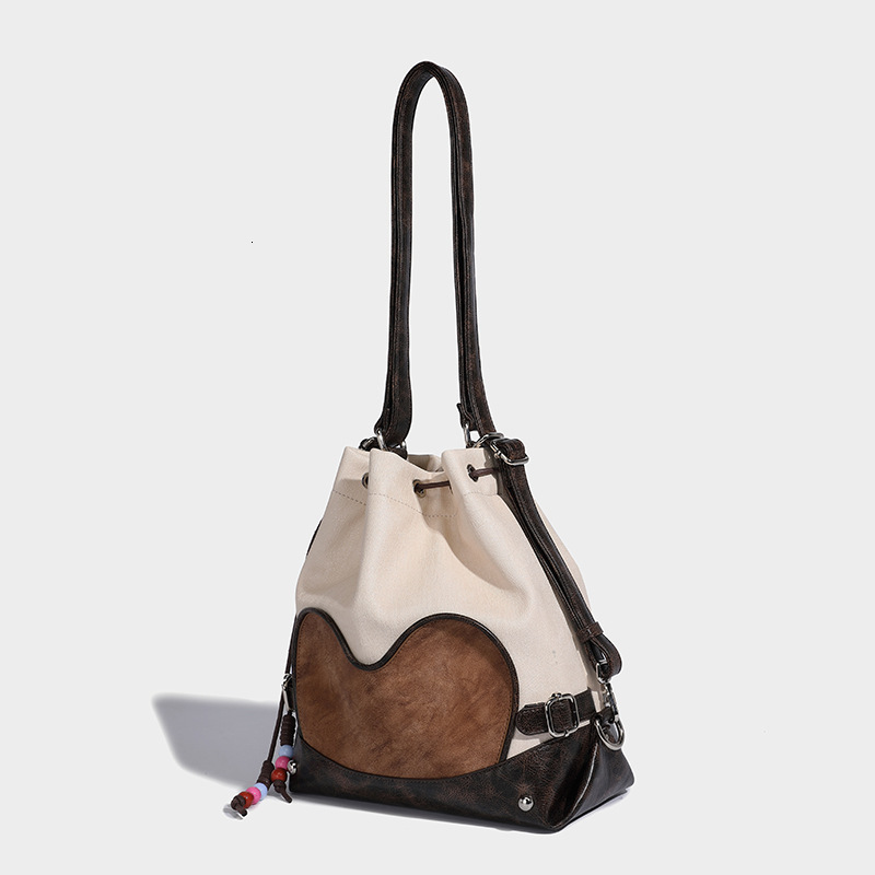 Bag 2024 Autumn New Small Backpack Tote Stray One Pack Multi Purpose Drawstring Relaxation Bag Women's Cross Shoulder