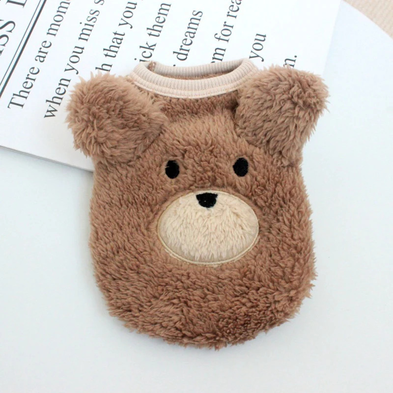 Fleece Fur Pet Dog Sweaters Vest Clothes Cat Bear Puppy Teddy Autumn Winter Warm Clothes Costume 250206