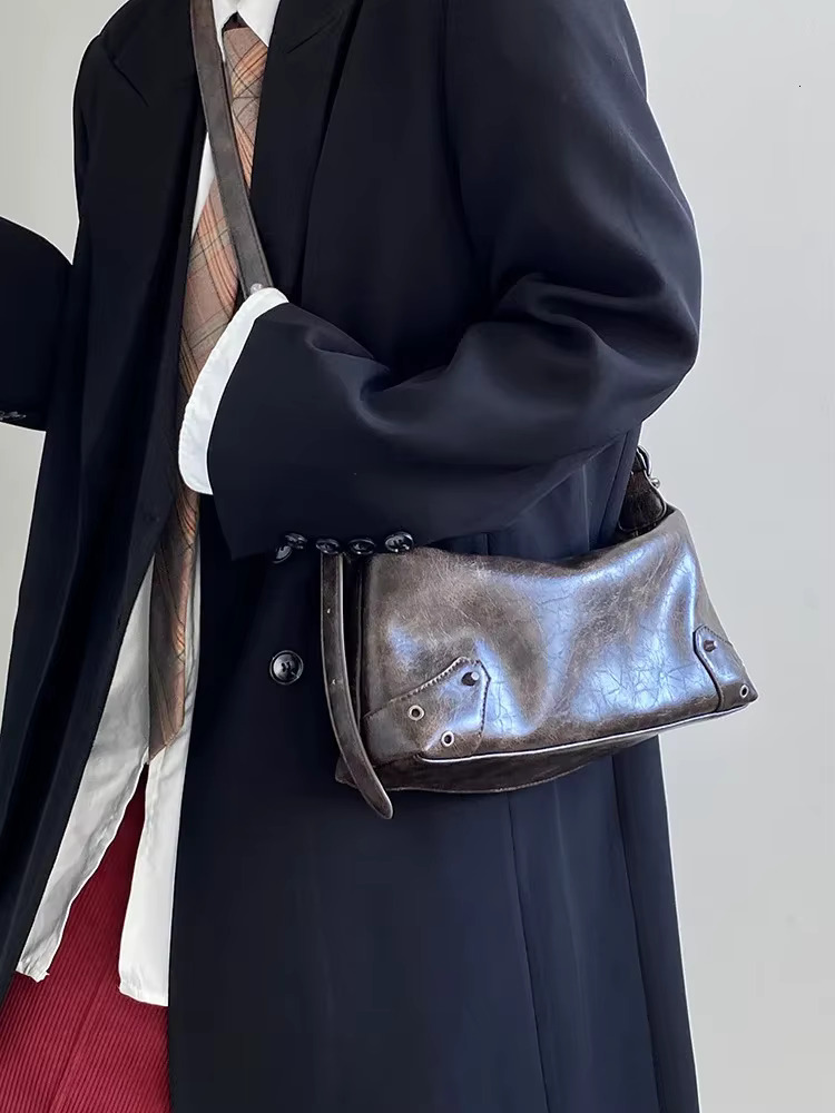 Pu Leather Retro Women's Underarm Cool Y2k Girls Vintage Small Shoulder Bags Simple Female Crossbody Bag Handbags Purse PU Cartoon