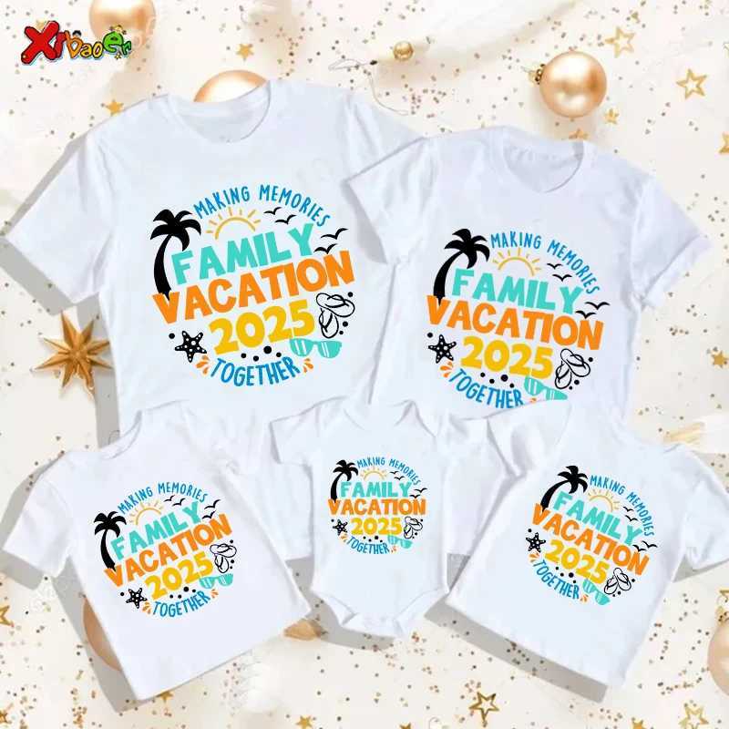 Family Vacation 2025 Shirt Family Matching Clothing 2025 Shirt Holiday Party Clothing Happy New Year 2025 Family Clothing W250207