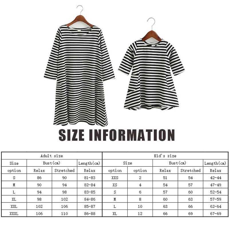 Mother Daughter Clothes Fashion Family Matching Outfits Cotton Baby Girls Dress Family Couple Look Stripe Dress Family Clothing W250207