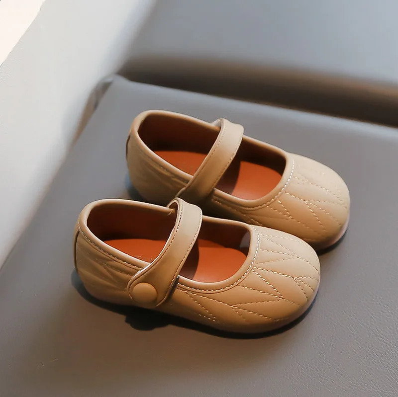 Kids PU Leather Shoes Girls Princess Shoes Breathable Flats Mary Janes White Brown Children Baby Toddler First Walkers Shoes 250206