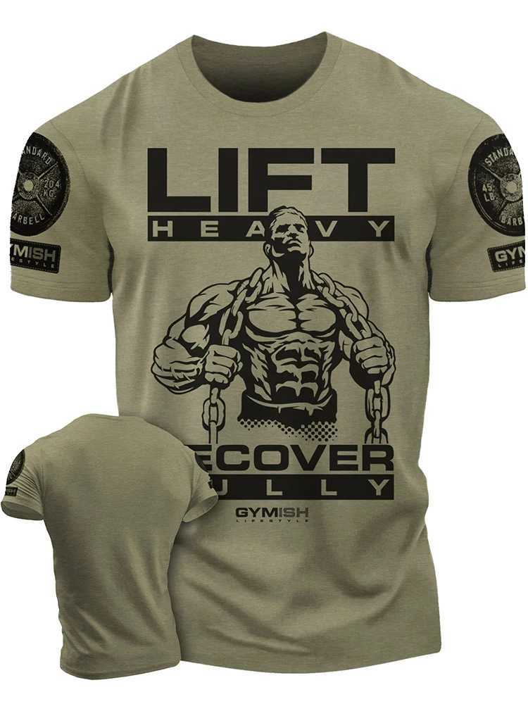 3D Printed Recover Fully Workout T-Shirt Funny Gym T-Shirt High Quality Mens Short Sleeves Muscle Man Tough Guy T-ShirtT250207