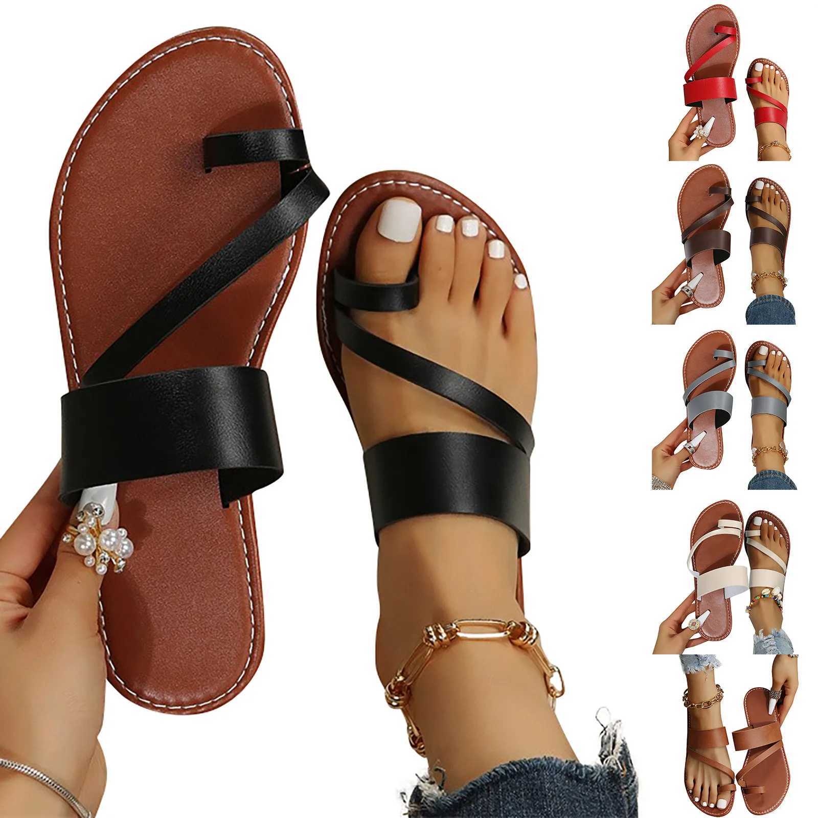 Womens Sandals Flip Flop Sandals e Butt Light Casual Rubber Sole Sandals Flat Slipper Sandals With A Single Strap Toe StrapXJ250207