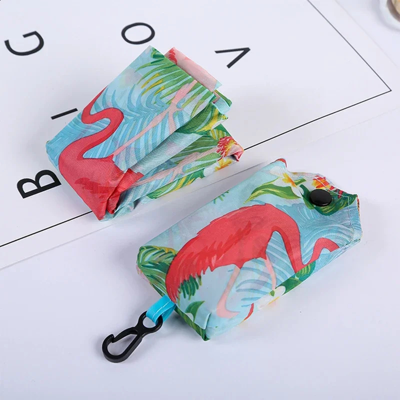 Fashion Floral Animal Plant Patterns Reusable Shopping Bags Foldable Bag Travel Portable Shoulder Storage Hand 250121