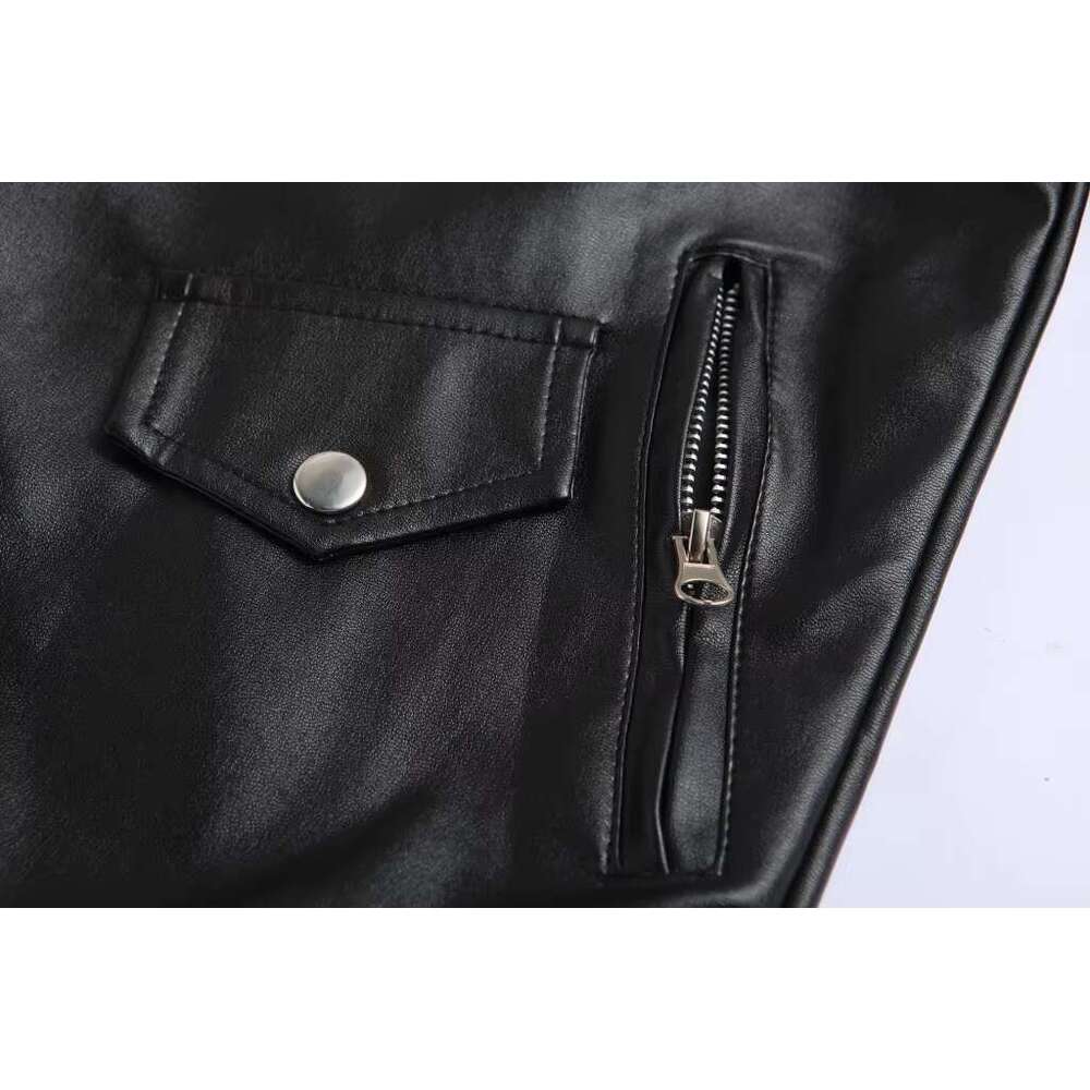 Men's Leather Jacket Men PU Jacket Motorcycle Fashion Slim Fit Leather Coat