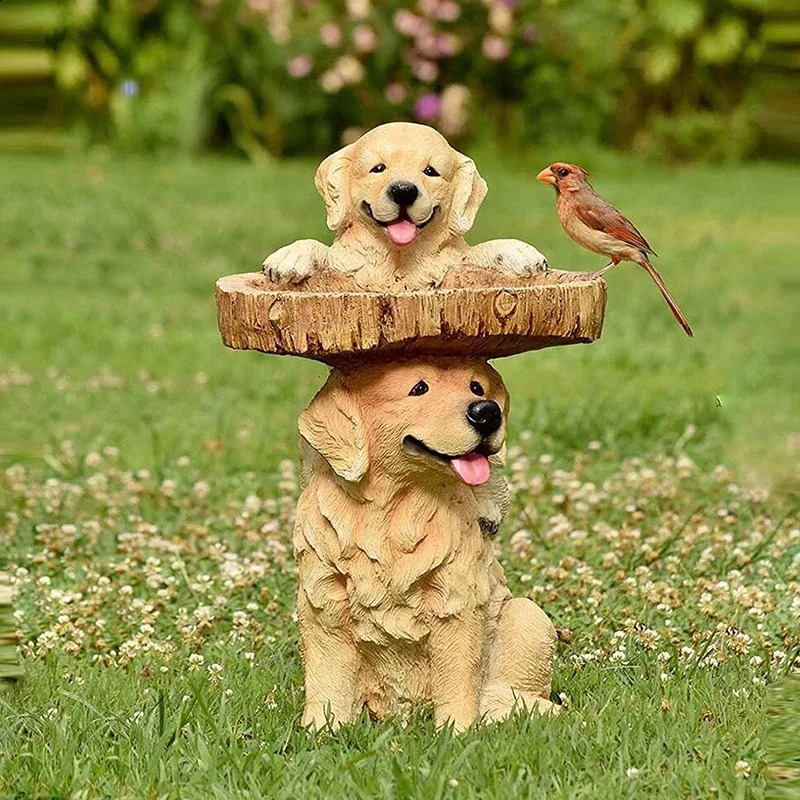 Bird Feeder Garden StatueAnimal Resin Bird Feeder Garden OrnamentsSuitable for Yard Garden Lawn Landscape Decorations 250121