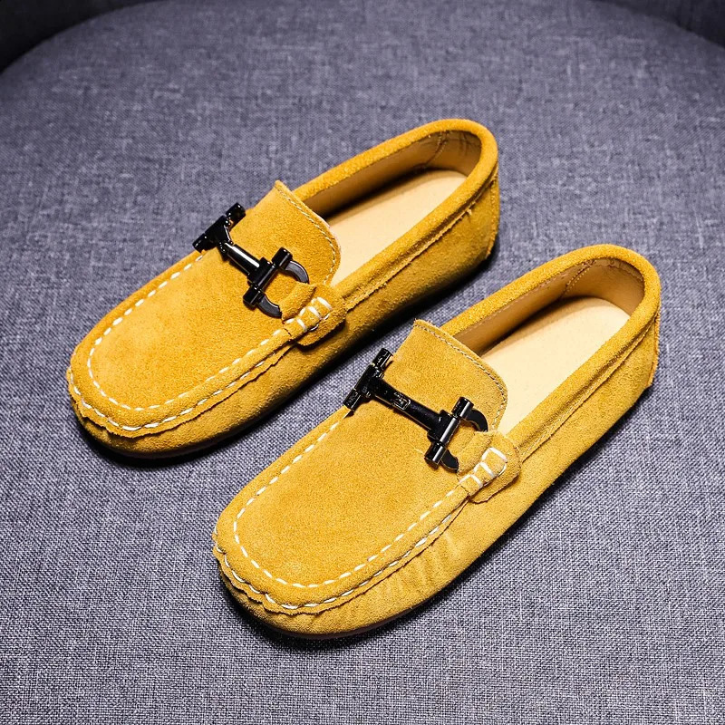 Quality Kids Childrens Loafers For Boys Girls Shoes Moccasins Suede Children Flats Casual Boat Wedding Leather Shoes Autumn 250206