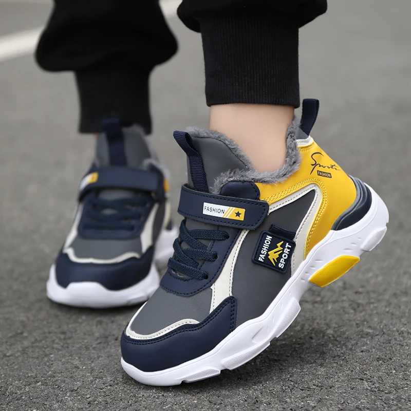Hot Winter Sneakers For Boy Trendy 2023 Childrens Sneakers Comfort Fur Warm Casual Shoes Kids Running Sneakers sneakers boy W250207