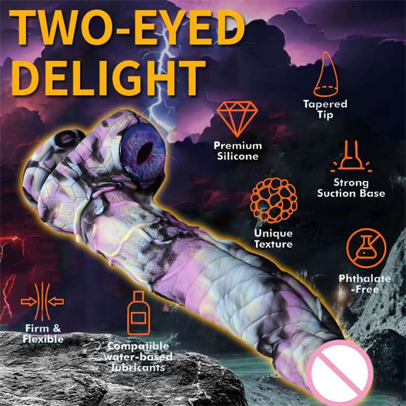 Huge Monster Realistic Anal Two Eyes Dragon Dildo sy Harness Compatible With Strong Suction Sex Toys For Women