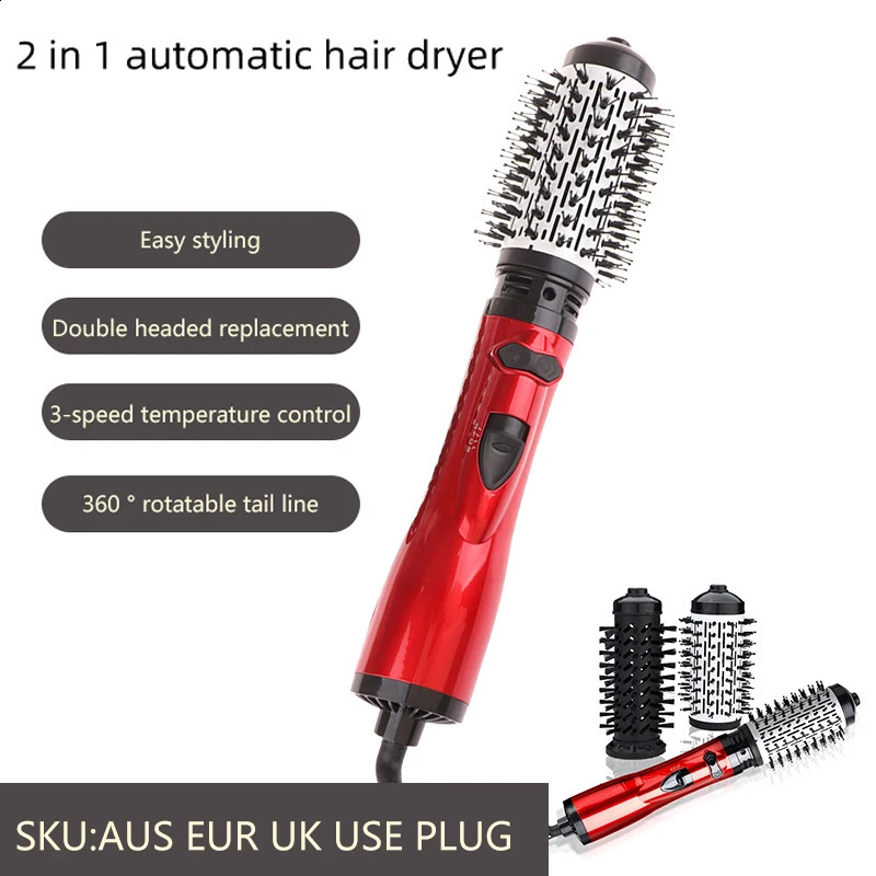 Hair Dryer Brush 3 In 1 Air Spin Brush Curling Straightening Styling Auto-Rotating Ionic Round Blow Dryer Volumizer 250206
