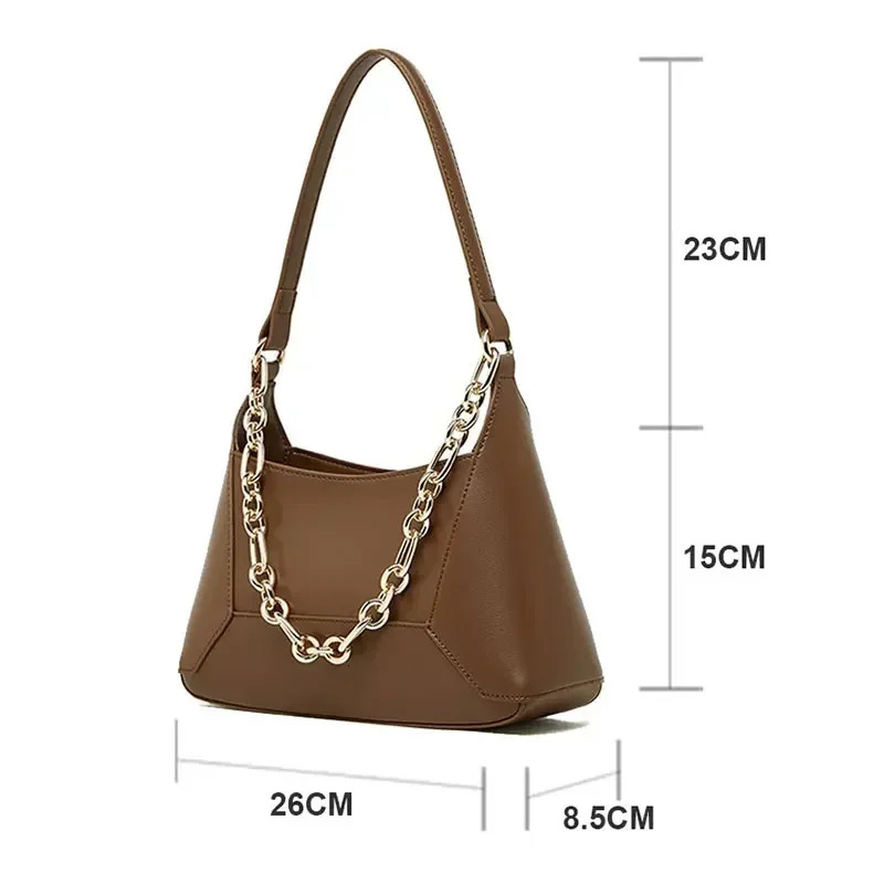 New Women Genuine Leather Designer Shoulder Bags Chain Splicing Crossbody Bag High Quality Cowhide Wo