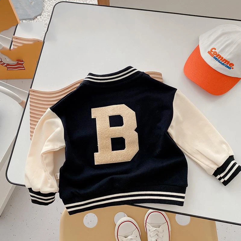 Bear Leader Kids Baby Girls Autumn Spring Full Sleeve Patchwork Alphabet Baseball Uniform Children Boys Outwear Jacket Coat 2-7Y 250206