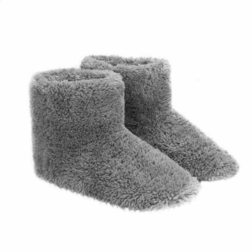 Winter USB Heater Foot Shoes Plush Warm Electric Slippers Feet Heated Washable Electric Shoes Warming Pad Heating Insoles 250120