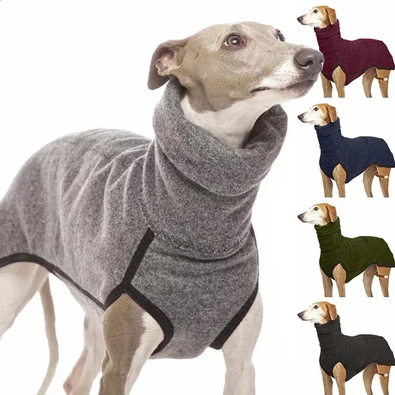 Pet Winter Warm High Collar Jumper Sweater Greyhound Dog Thickened Clothes Coat Pullover For Medium Large Dogs Mascotas Supplies 250206