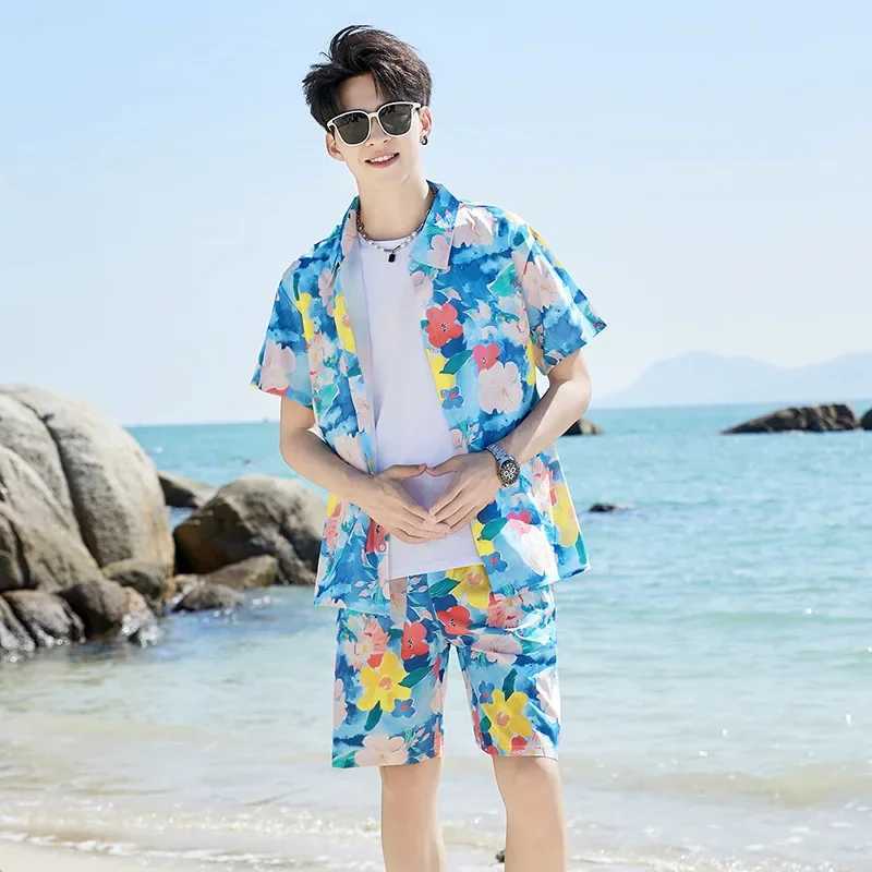 2024 Family Matching Look Dad Son Floral Shirts Two Piece Brother and Sister Beach Clothes Mom Daughter Holiday Dress Vacation W250207