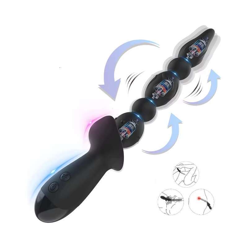 Vibrating Beads Vibrator 10 Frequency Vibration With 3 Strong Shock Motor Anal Sex Prostate Massager Rechargeable Toys