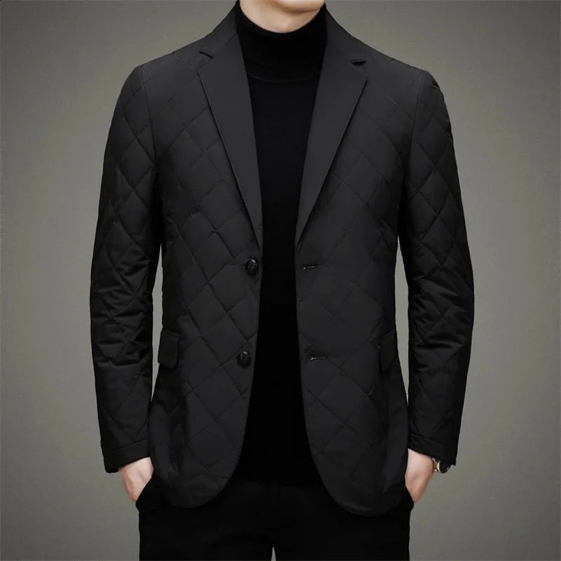Down Suit Men White Duck Business Mens Jacket Turndown Collar Winter Coat Dress Puffer Outwear Clothing JK036 250109