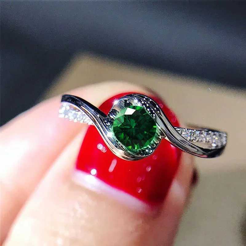 Elegant Promise Ring 925 Silver Plated Solitaire Zircon Surrounded By Silk-like Alloy Engagement Wedding Jewelry For Bride W250207