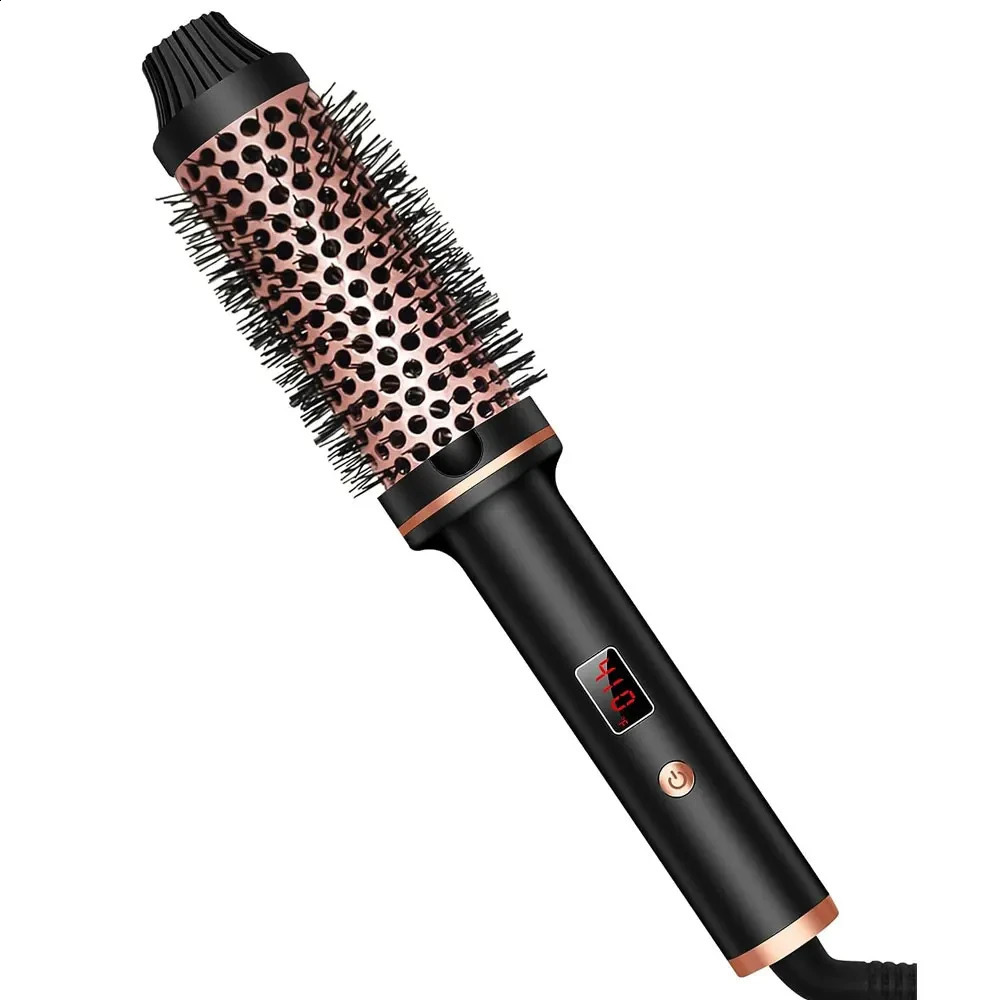 3 In 1 Ionic Hair Curler Straightener Professional Curling Iron Heated Hair Styling Brush Scald Thermal Brush Curl Wand 250206